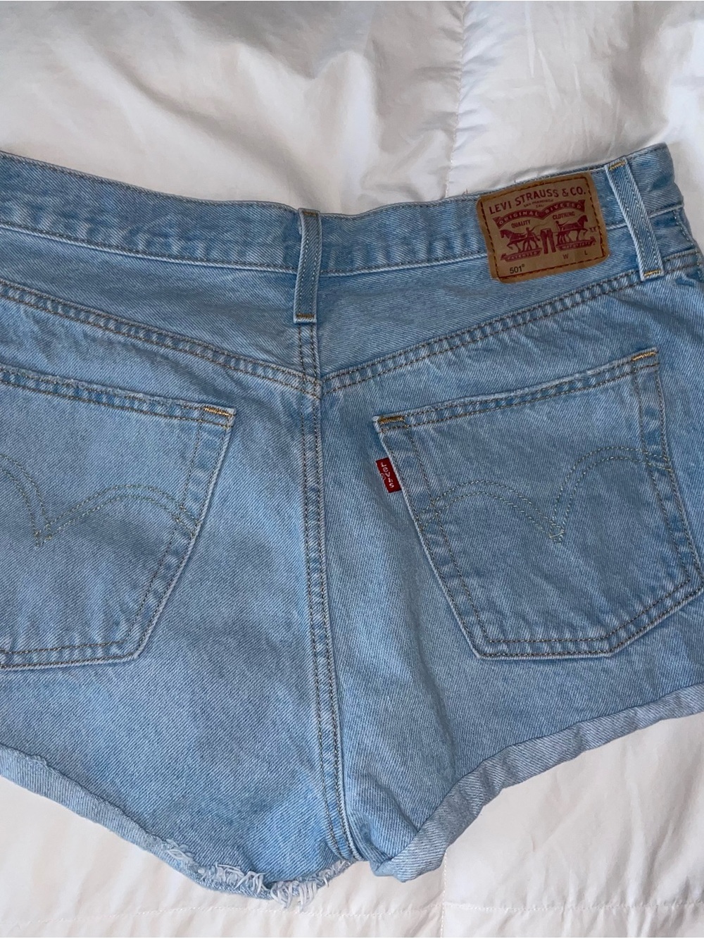 Levi's Light Blue High-Rise Denim Shorts